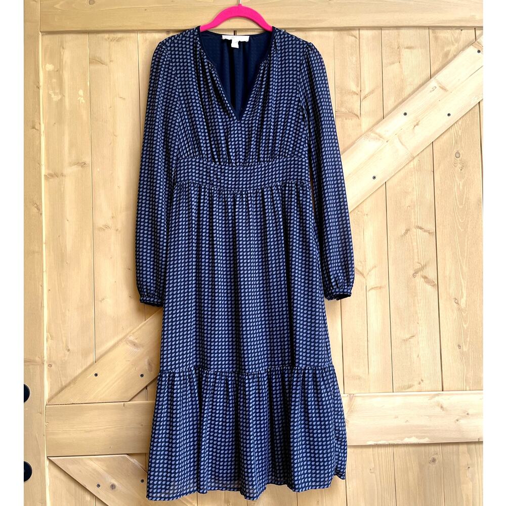 MICHAEL Michael Kors Blue Print Flowy Zippered Dress Size 00